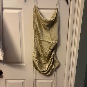 Wilfred Slip Dress, Cowl Neck, Ruched 100% Cupro, Cool Beige